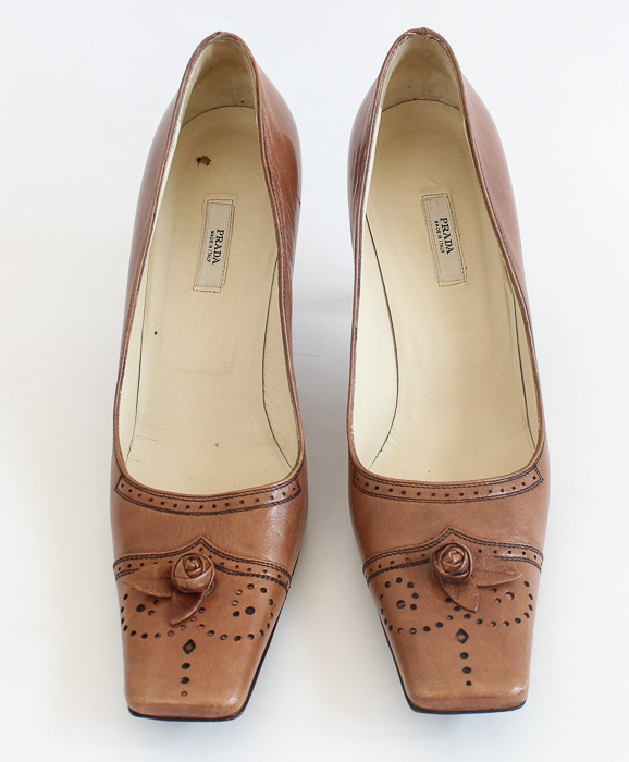 Prada Tan Leather Pumps