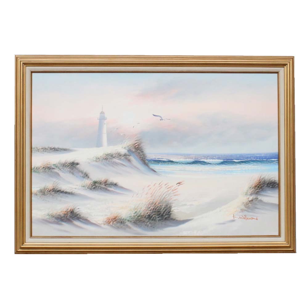 K. Wilson Signed Seascape Acrylic Painting
