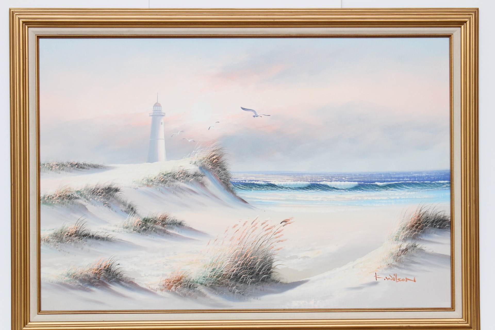 K. Wilson Signed Seascape Acrylic Painting