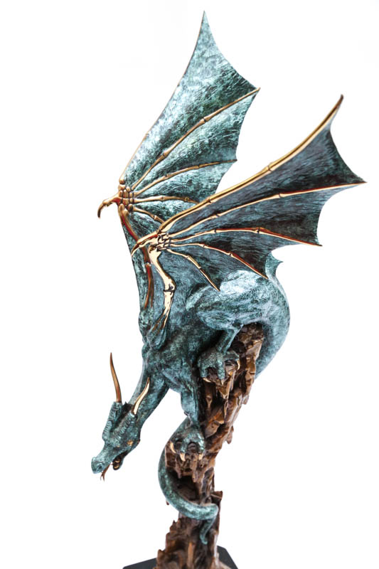 Limited Edition Bill Toma "Stalking" Bronze Dragon Sculpture