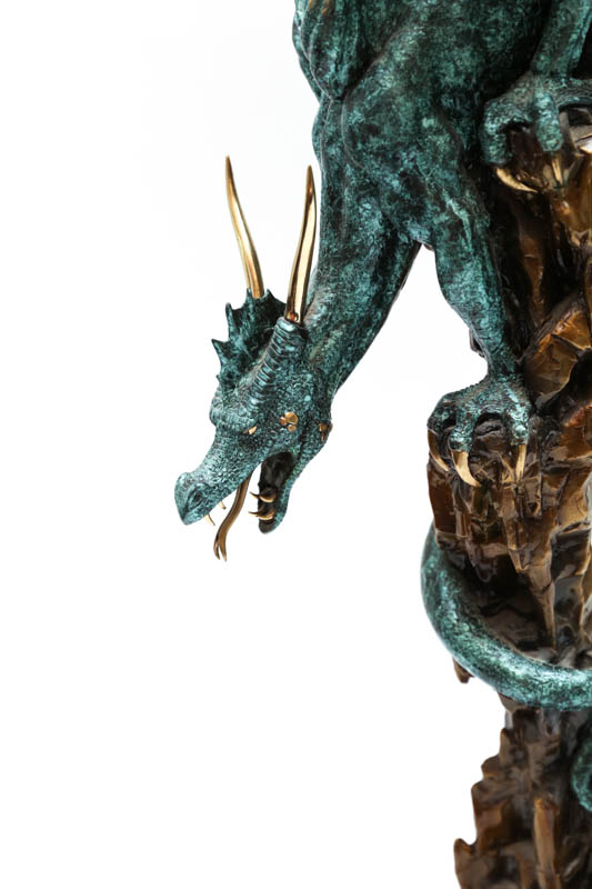 Limited Edition Bill Toma "Stalking" Bronze Dragon Sculpture