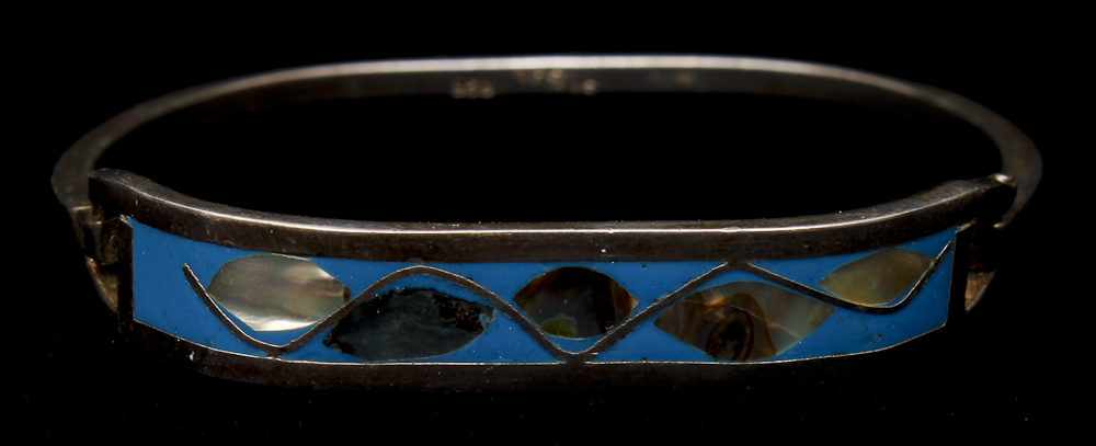 Collection of Turquoise and Coral Sterling Silver Bracelets