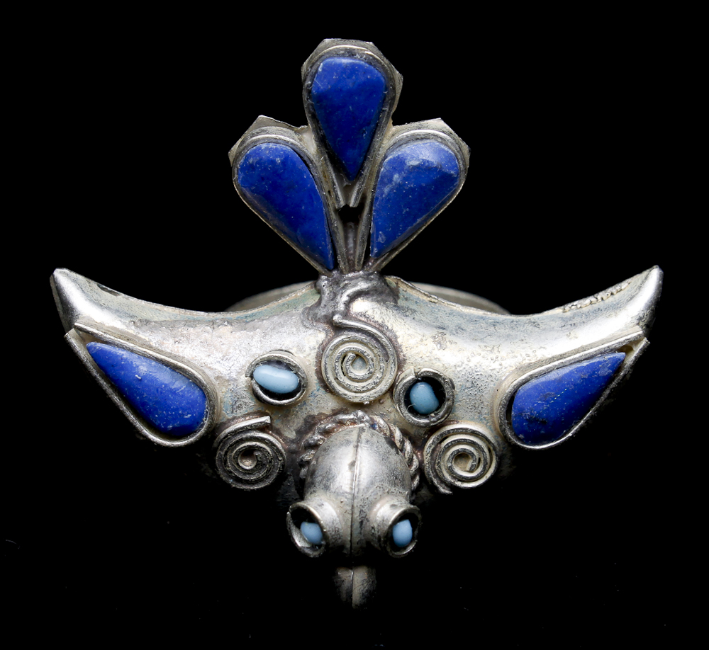 Collection of Bronze Cameo Bracelet and Silver Tone Bird Ring