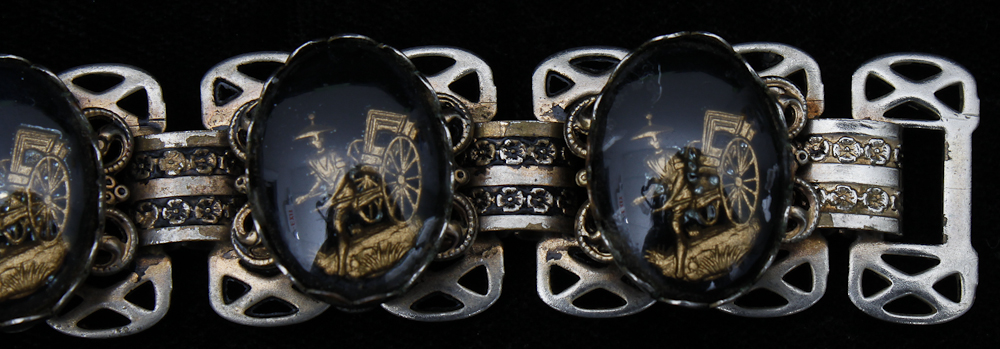 Collection of Bronze Cameo Bracelet and Silver Tone Bird Ring