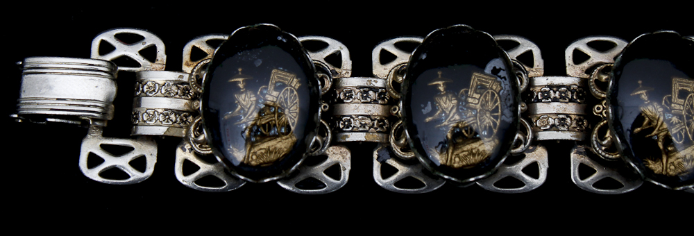 Collection of Bronze Cameo Bracelet and Silver Tone Bird Ring