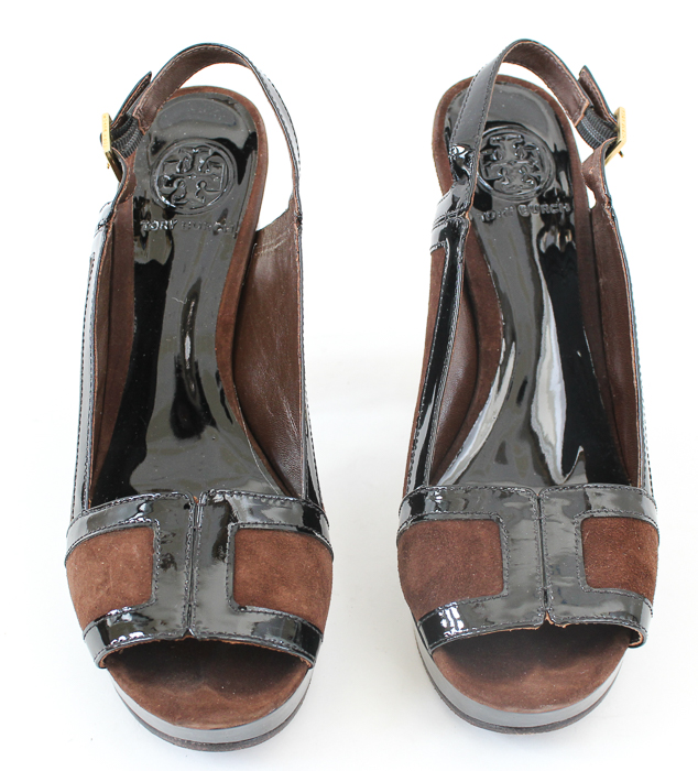 Tory Burch Brown Suede Slingback Heels