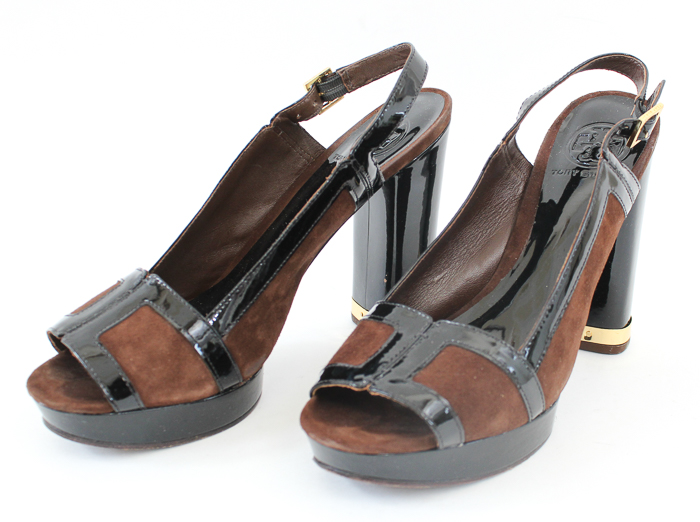 Tory Burch Brown Suede Slingback Heels
