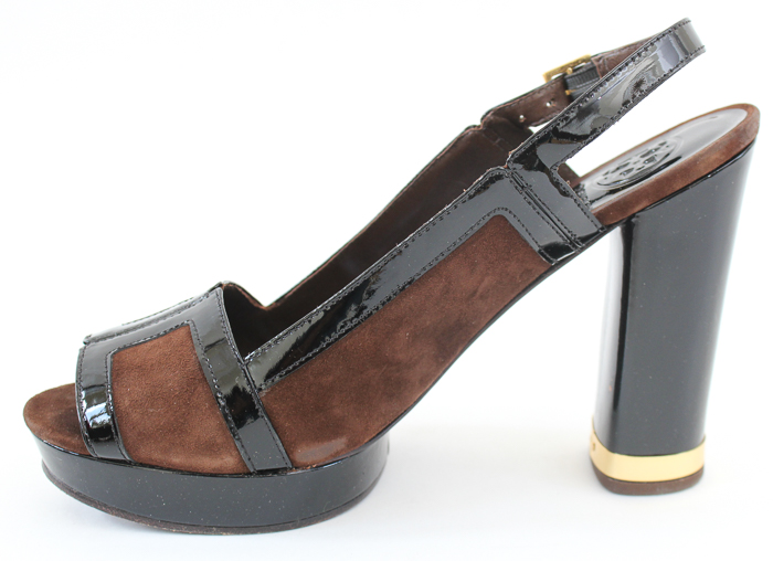 Tory Burch Brown Suede Slingback Heels