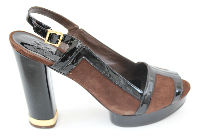 Tory Burch Brown Suede Slingback Heels