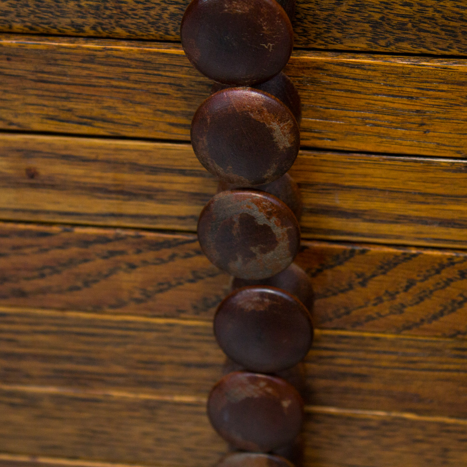 Vintage Oak Map Side Table