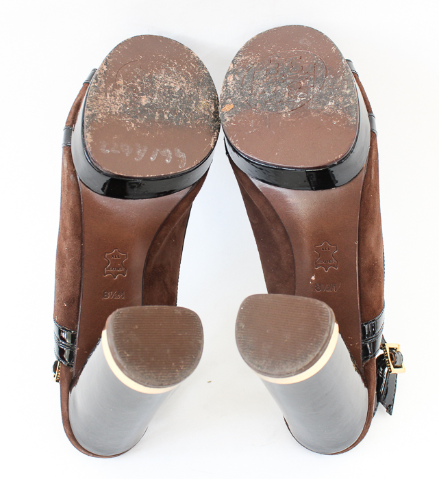 Tory Burch Brown Suede Slingback Heels