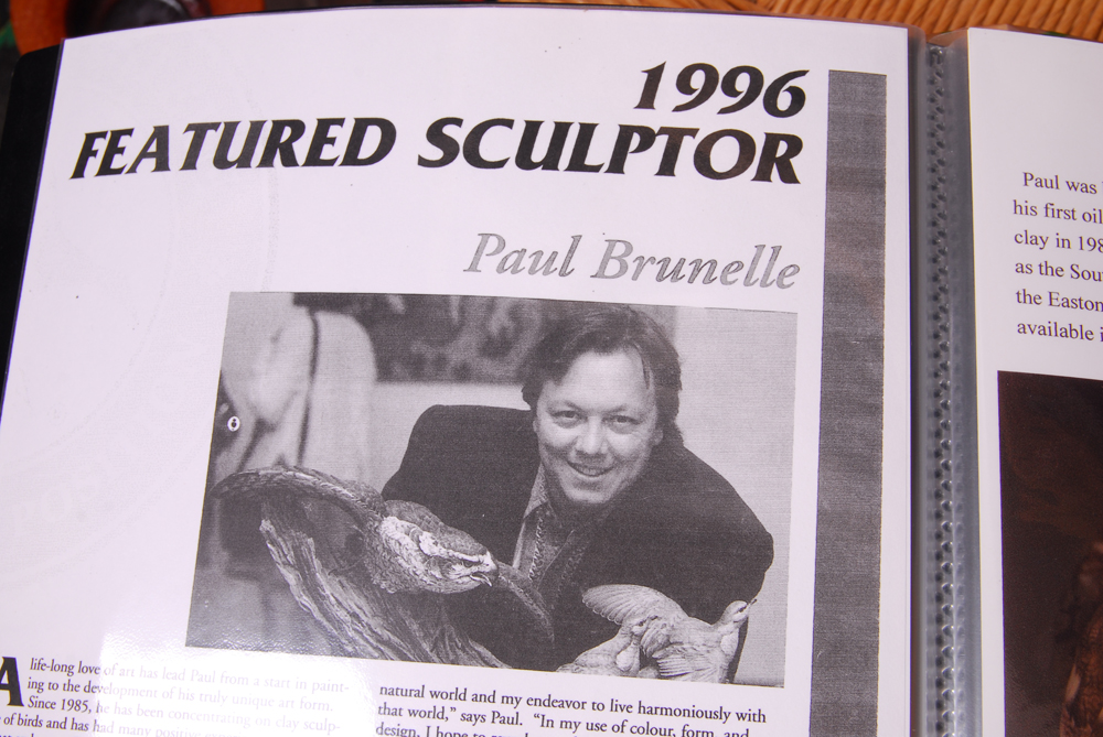 Paul Brunelle Fired Clay Red Tail Hawk Sculpture