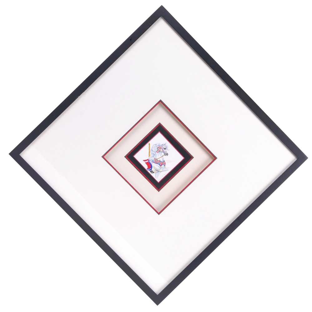 Shary B. Akers "Carousel Horse" Watercolor Painting