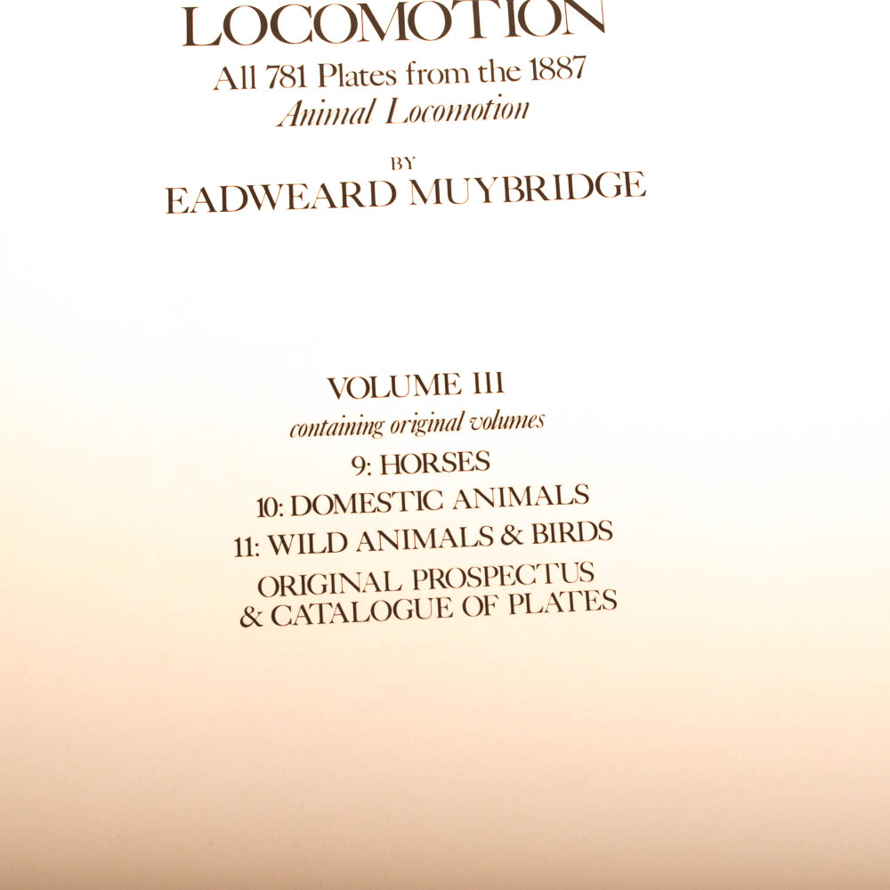 Eadweard Muybridge's "Complete Human and Animal Locomotion" Three Volume Set