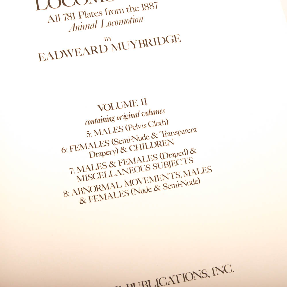 Eadweard Muybridge's "Complete Human and Animal Locomotion" Three Volume Set