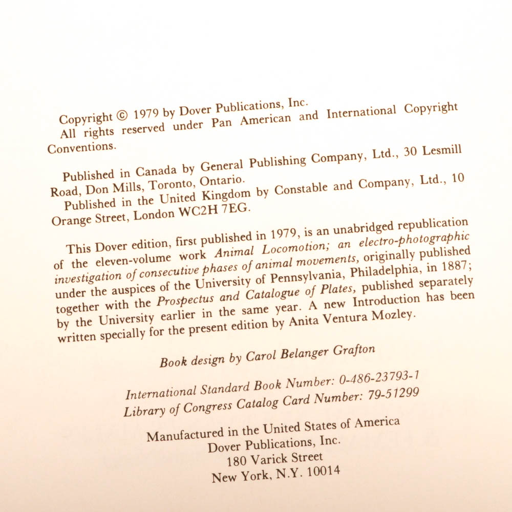 Eadweard Muybridge's "Complete Human and Animal Locomotion" Three Volume Set