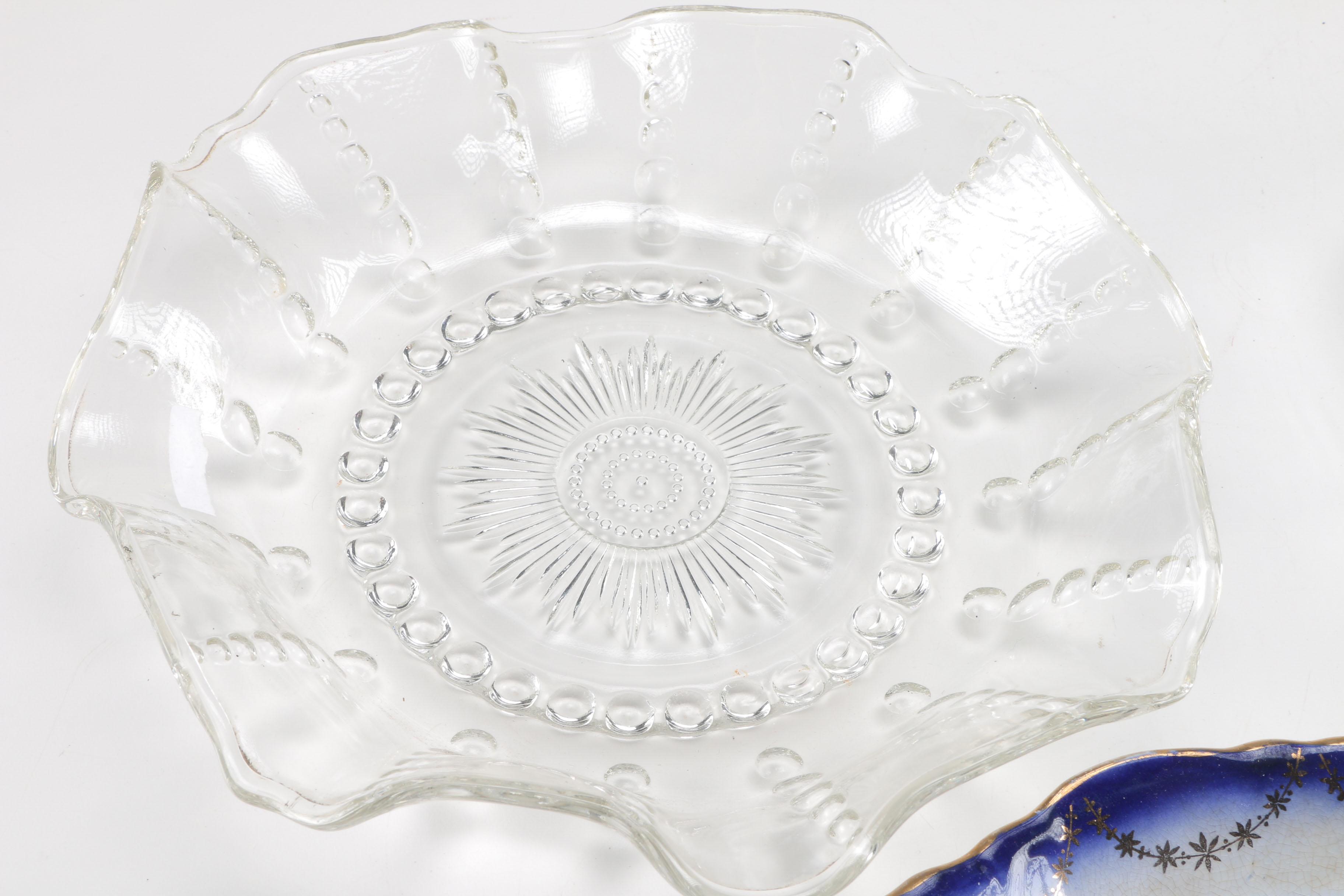 Three Antique Platters Including EAPG Declaration of Independence Platter