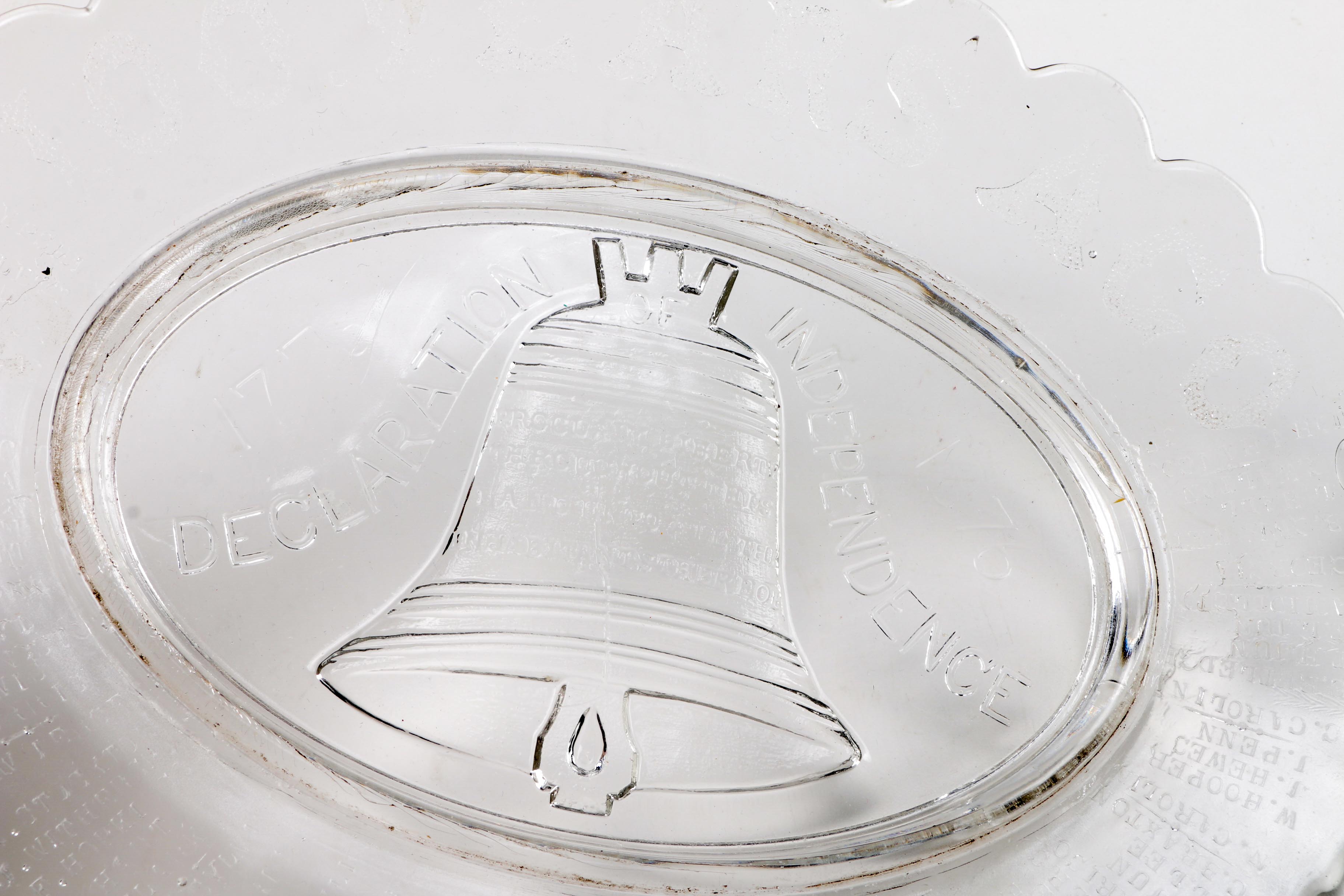 Three Antique Platters Including EAPG Declaration of Independence Platter