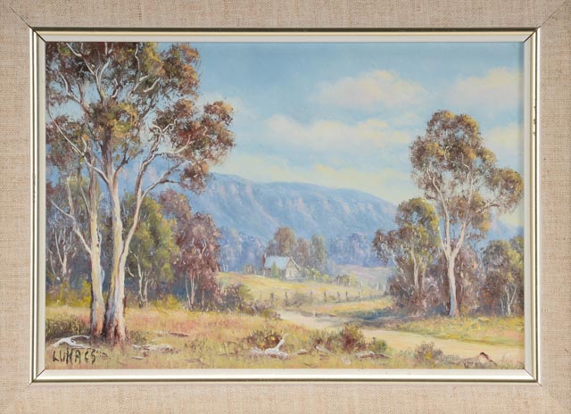 Laszlo "Leslie" Lukacs Original Oil Painting on Board "Valley Road"