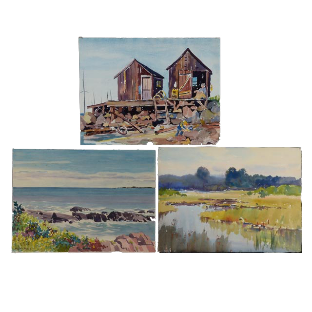 Three Original Watercolor Paintings by Virginia Phillips