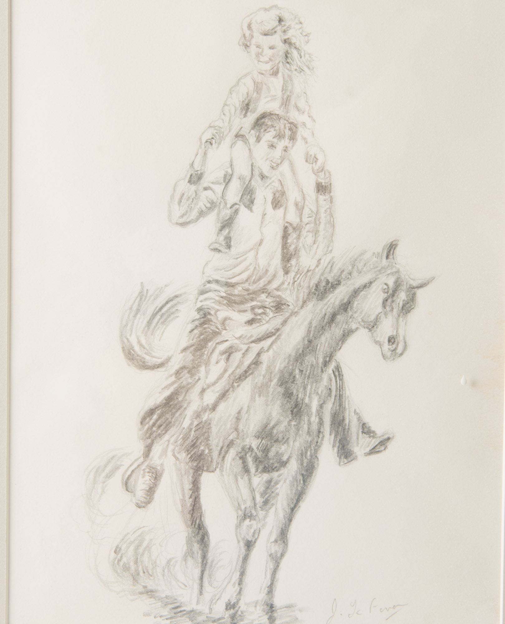 Original J. Lefever Pencil Drawing