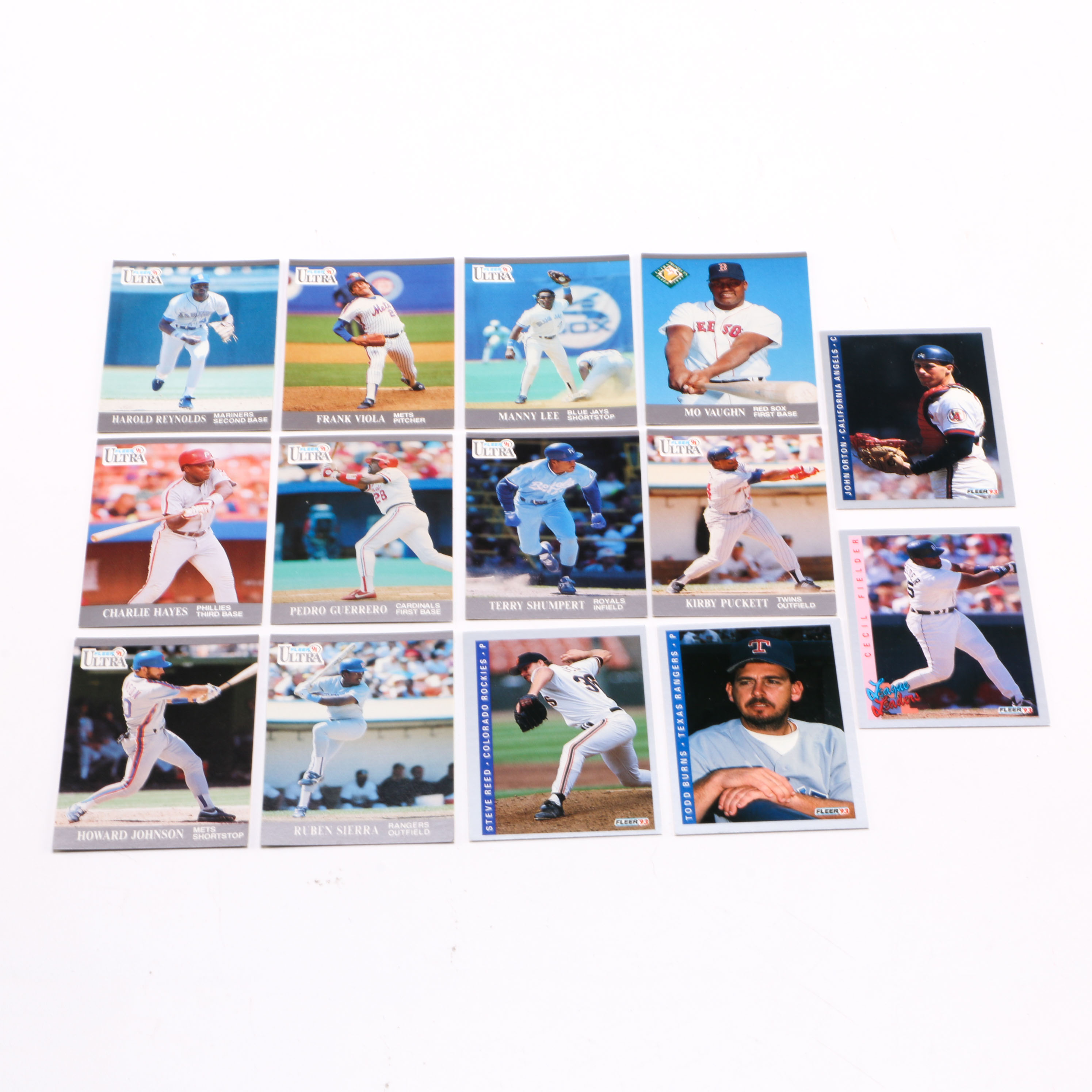 Collection of Fleer 1991 and 1993  Baseball Cards