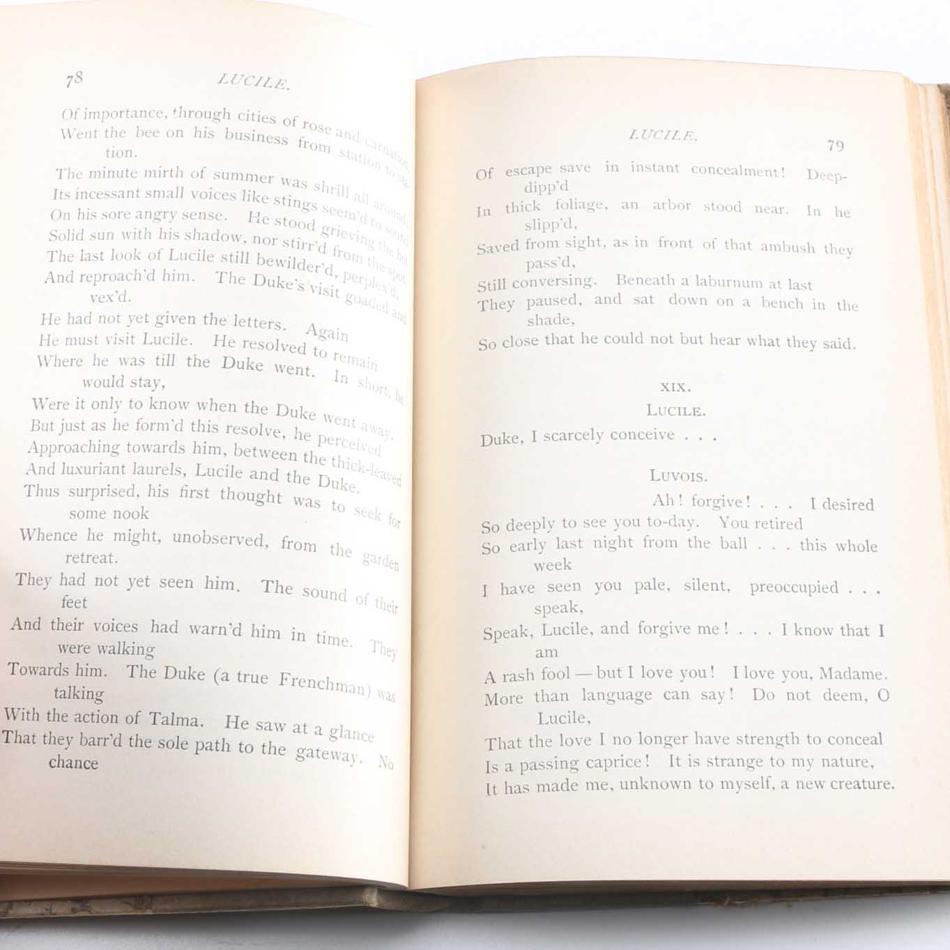 Antique Copy of Owen Meredith's "Lucile"