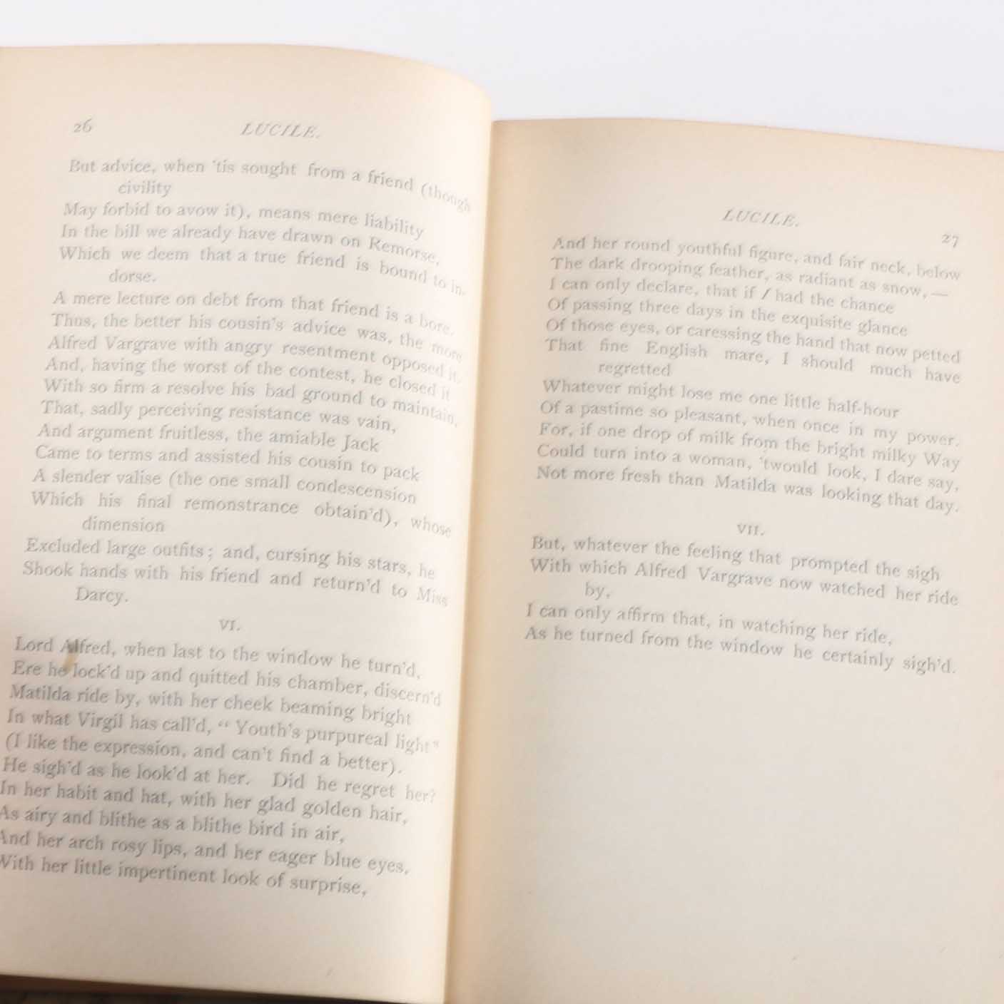 Antique Copy of Owen Meredith's "Lucile"