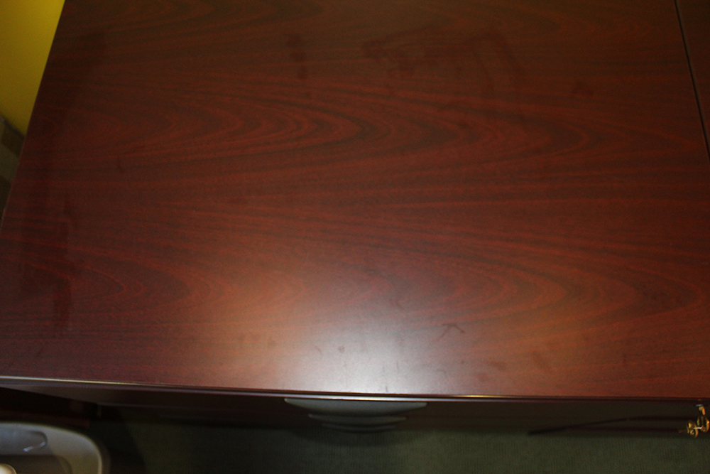 Wood Finish Three Drawer Long File Cabinet