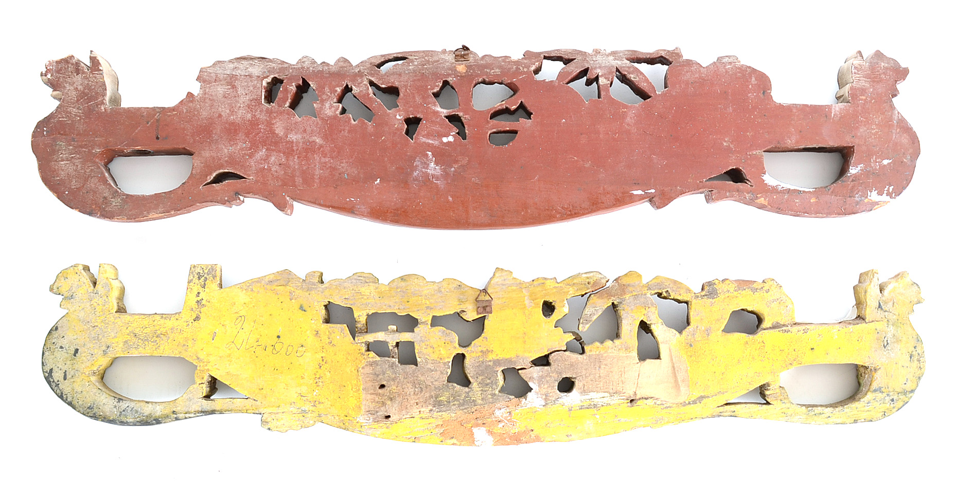 Pair of Early 20th-Century Folk Carved Trade Sign Elements