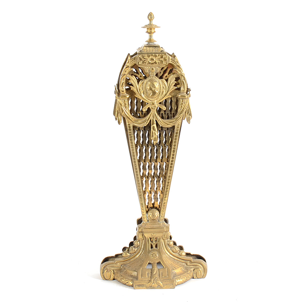 Brass Louis XVI Style Fan Fire Screen