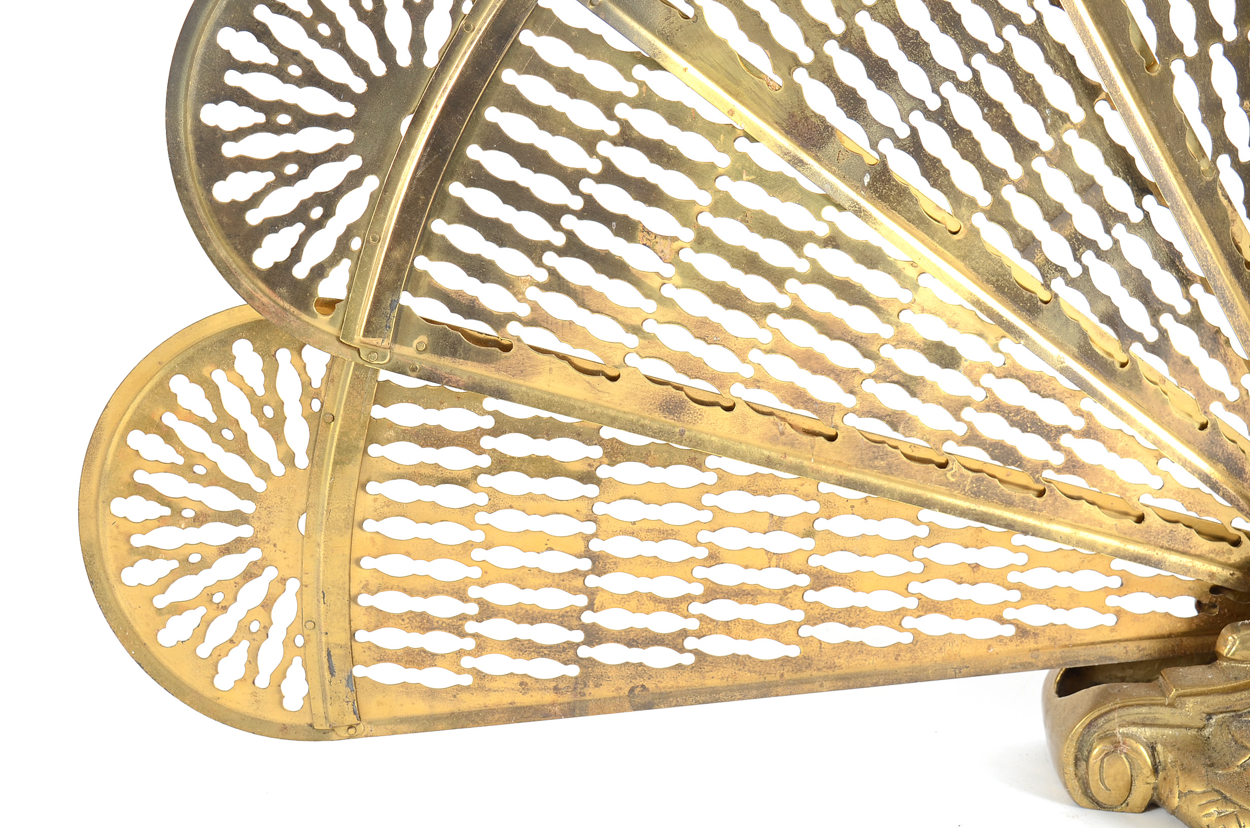 Brass Louis XVI Style Fan Fire Screen