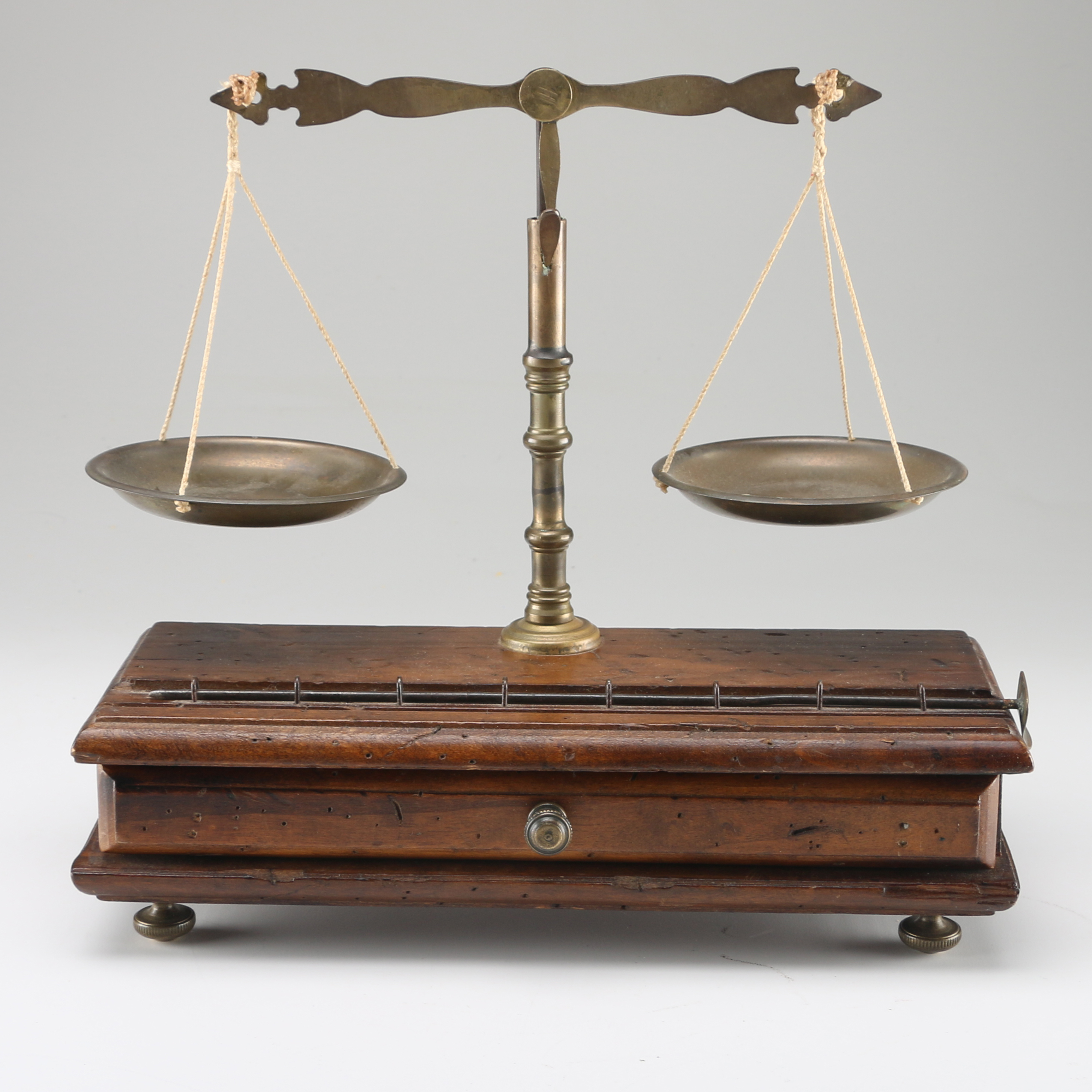 Vintage Brass and Wood Scale