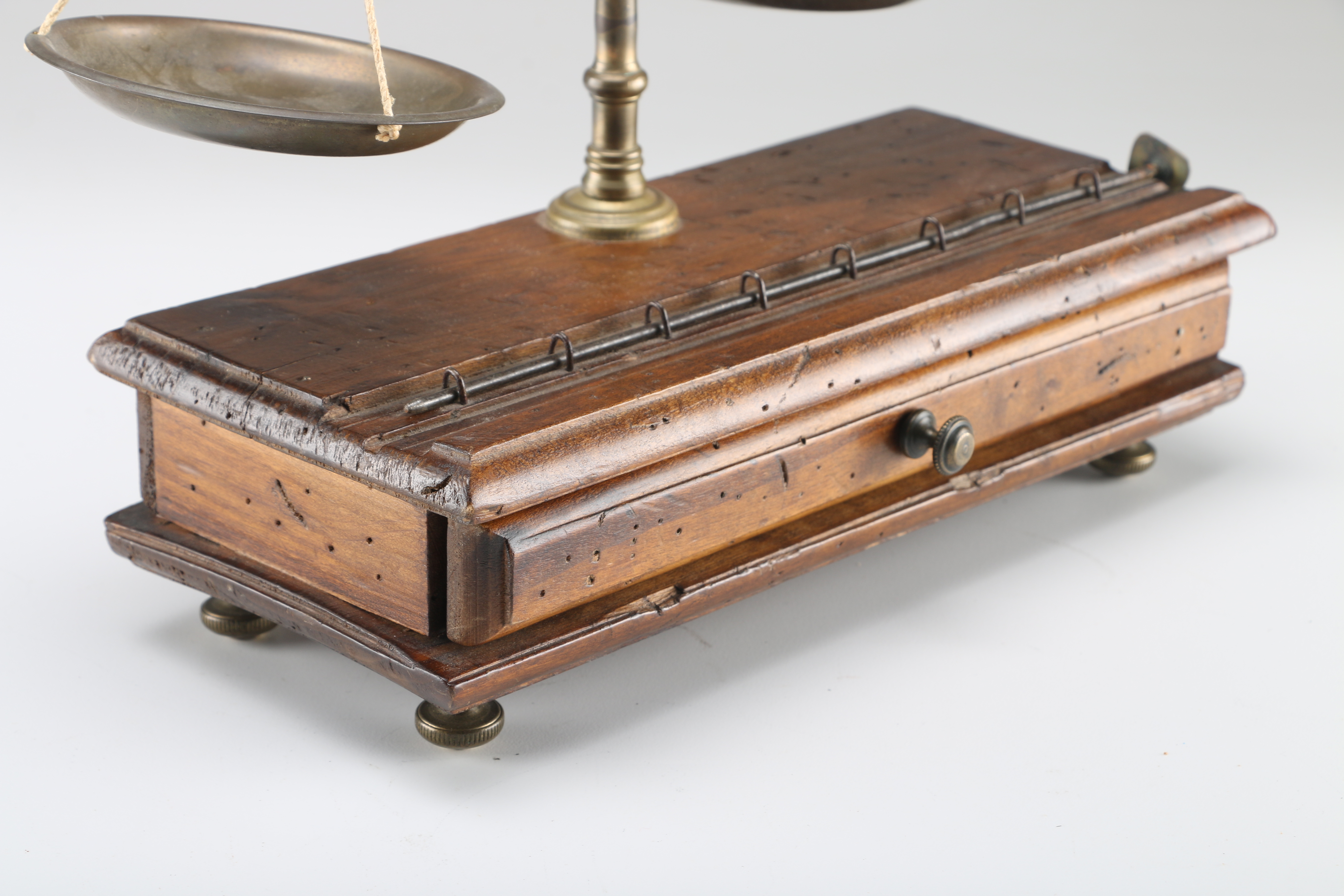 Vintage Brass and Wood Scale