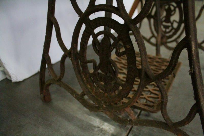 Antique Singer Coffin Top Sewing Machine and Table