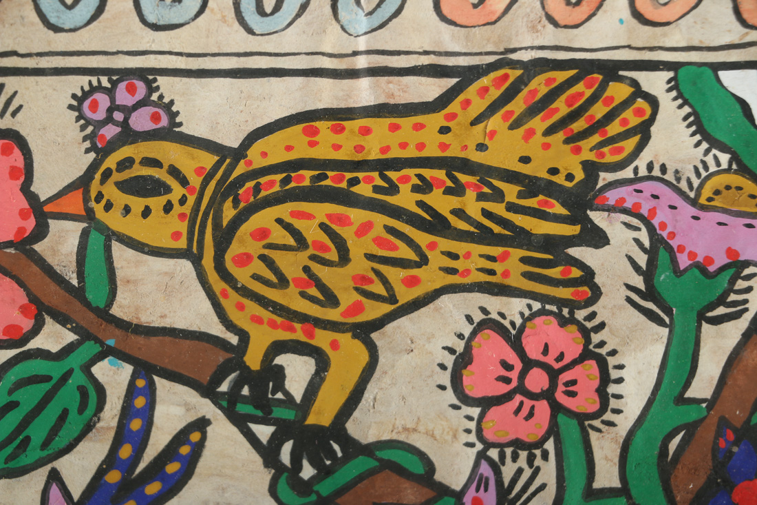 Framed Folk Art Gouache Paintings