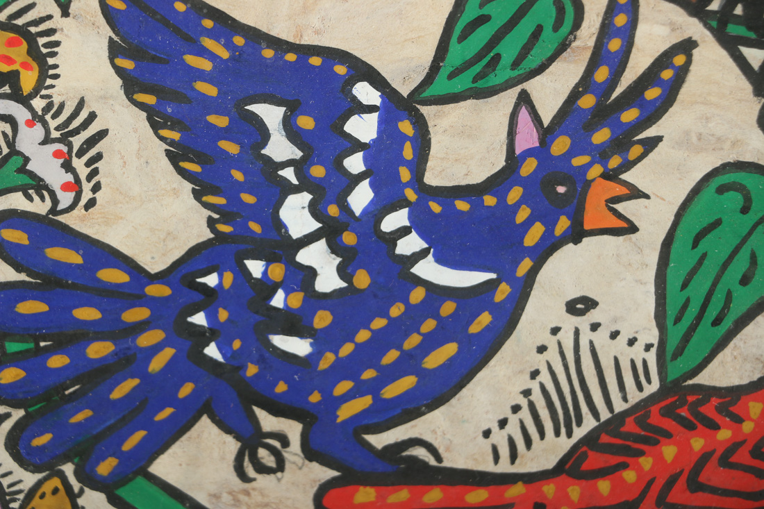 Framed Folk Art Gouache Paintings