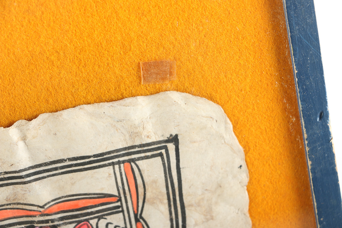 Framed Folk Art Gouache Paintings