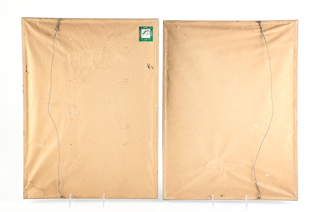 Framed Folk Art Gouache Paintings