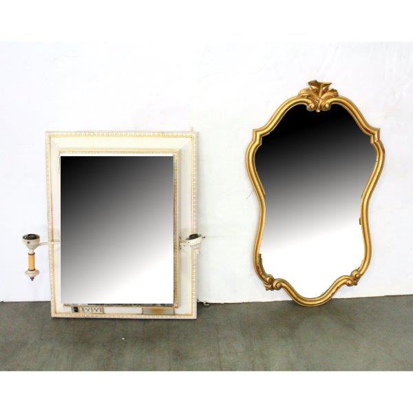 1940s Vanity Wall Cabinet with Light Fixtures and a Mirror