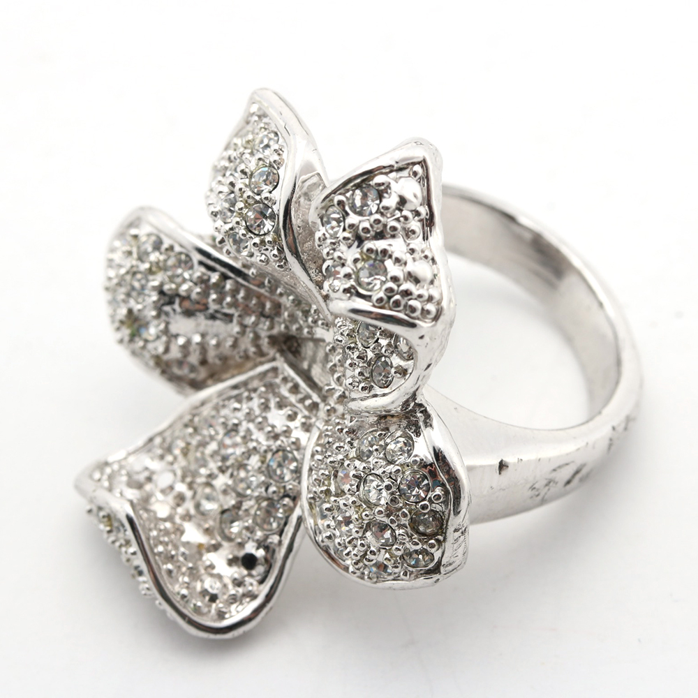 Vintage Zirconia Ring and Two Pairs of Costume Earrings