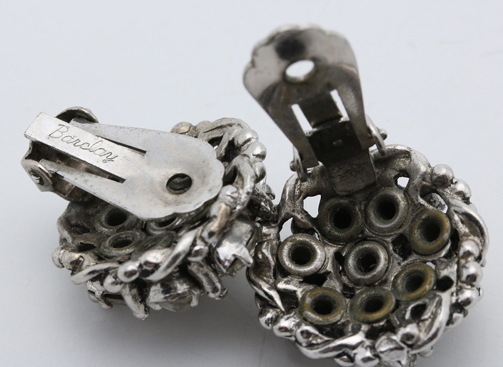 Vintage Zirconia Ring and Two Pairs of Costume Earrings