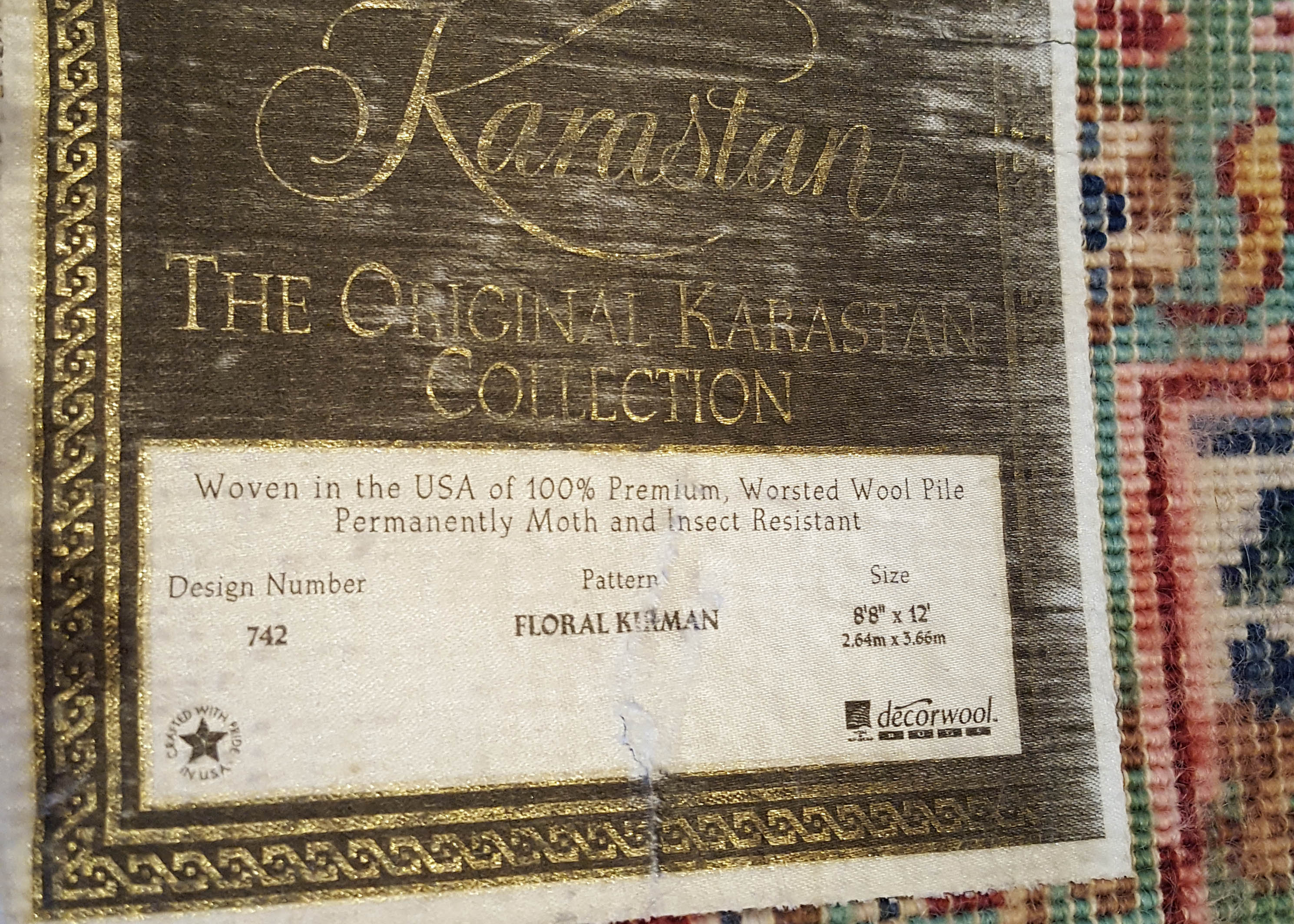 Karastan "Floral Kirman" Wool Area Rug