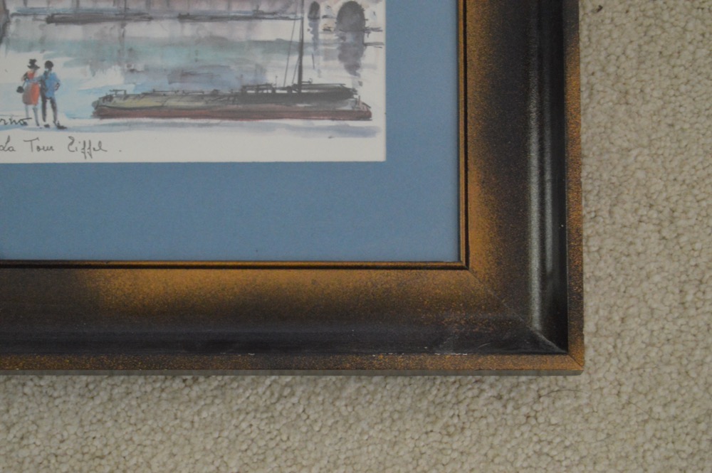 Vintage Print of Arno Watercolor Print "Paris La Tour Eiffel"