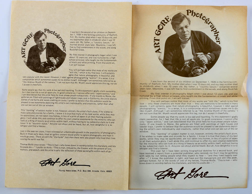 Art Gore Still Life Photographic Lithographs