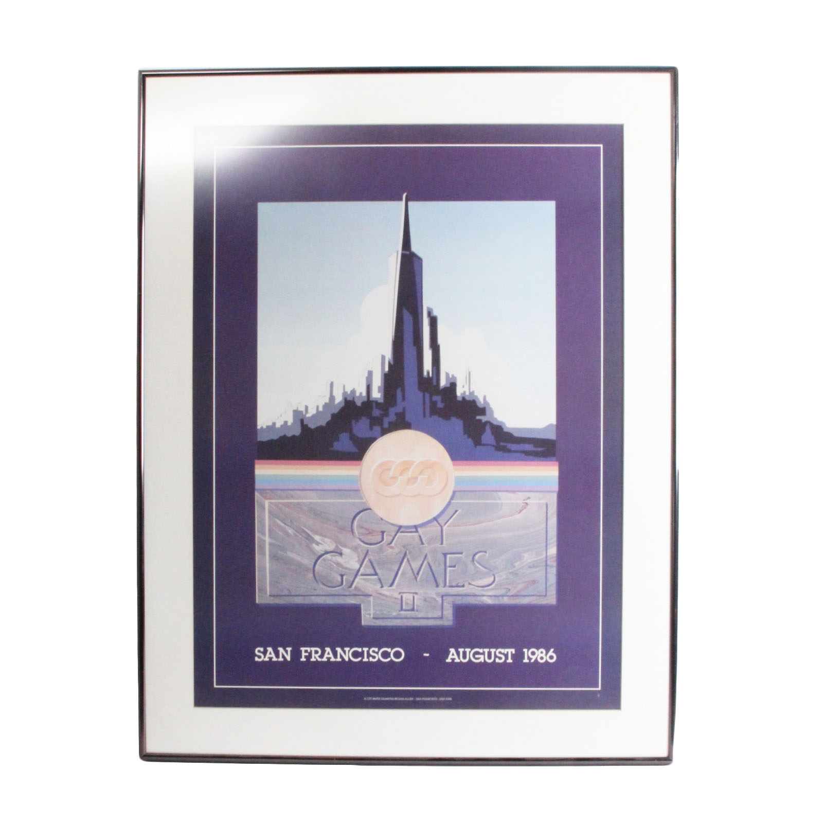 1986 "Gay Games II" Advertisment Poster of the San Francisco Skyline