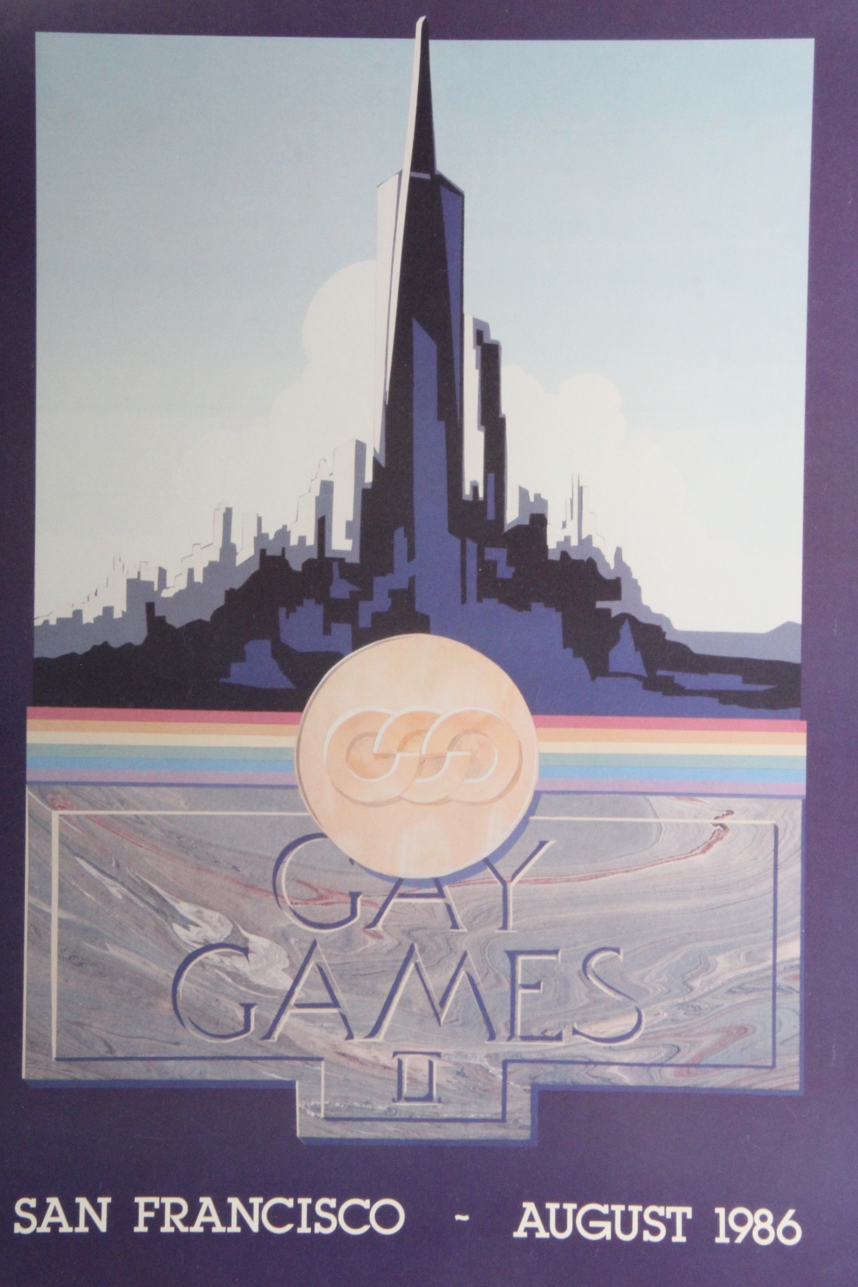 1986 "Gay Games II" Advertisment Poster of the San Francisco Skyline