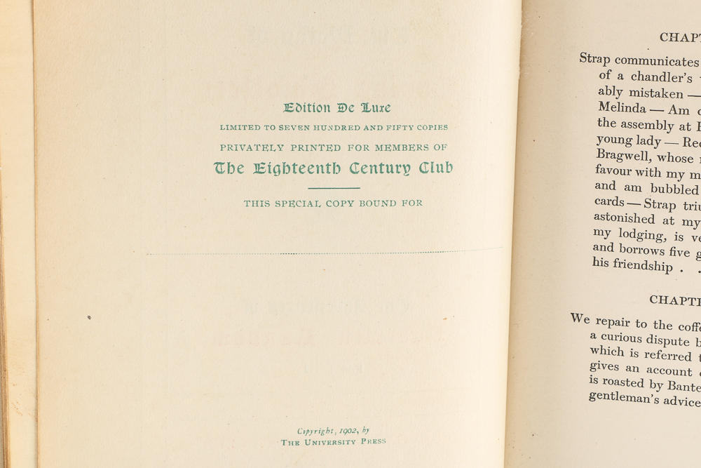 1902 "The Works Of Tobias Smollett" Edition de Luxe in Twelve Volumes