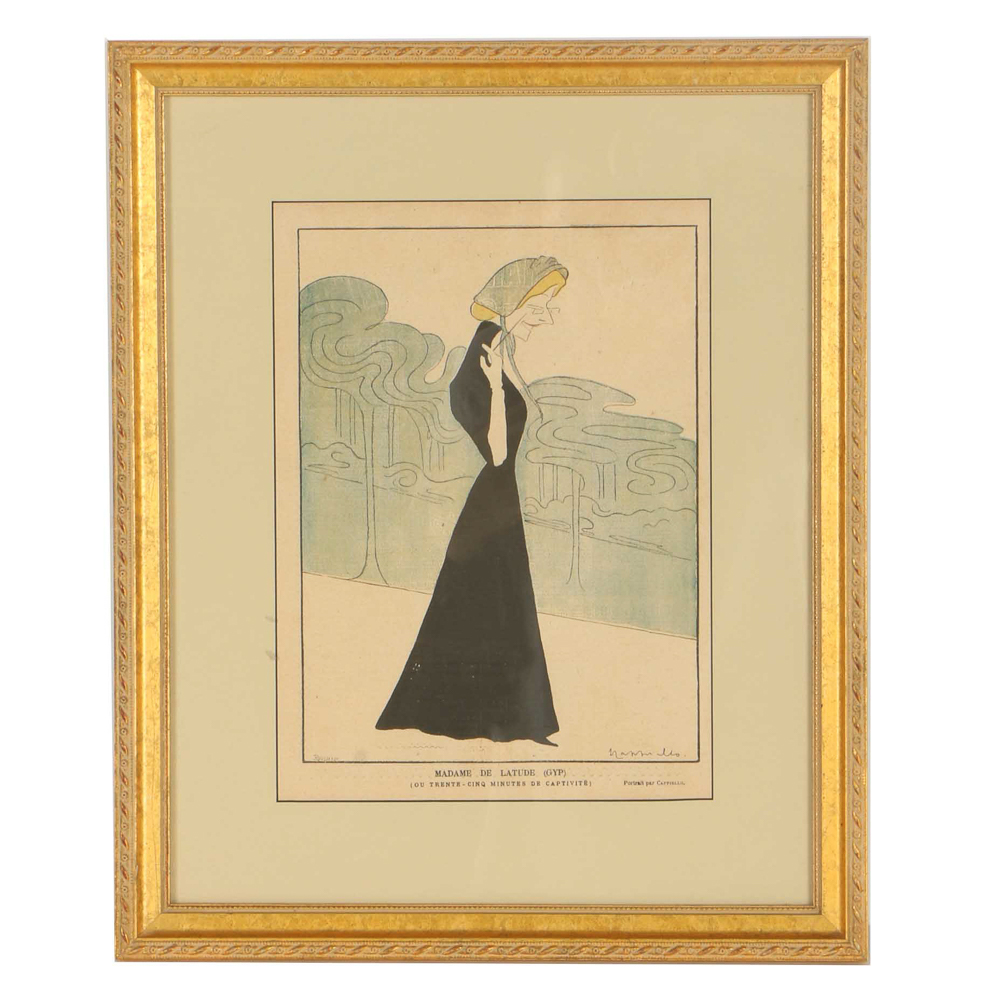 Capiello Chromolithograph "Madame De Latude  (GYP)"