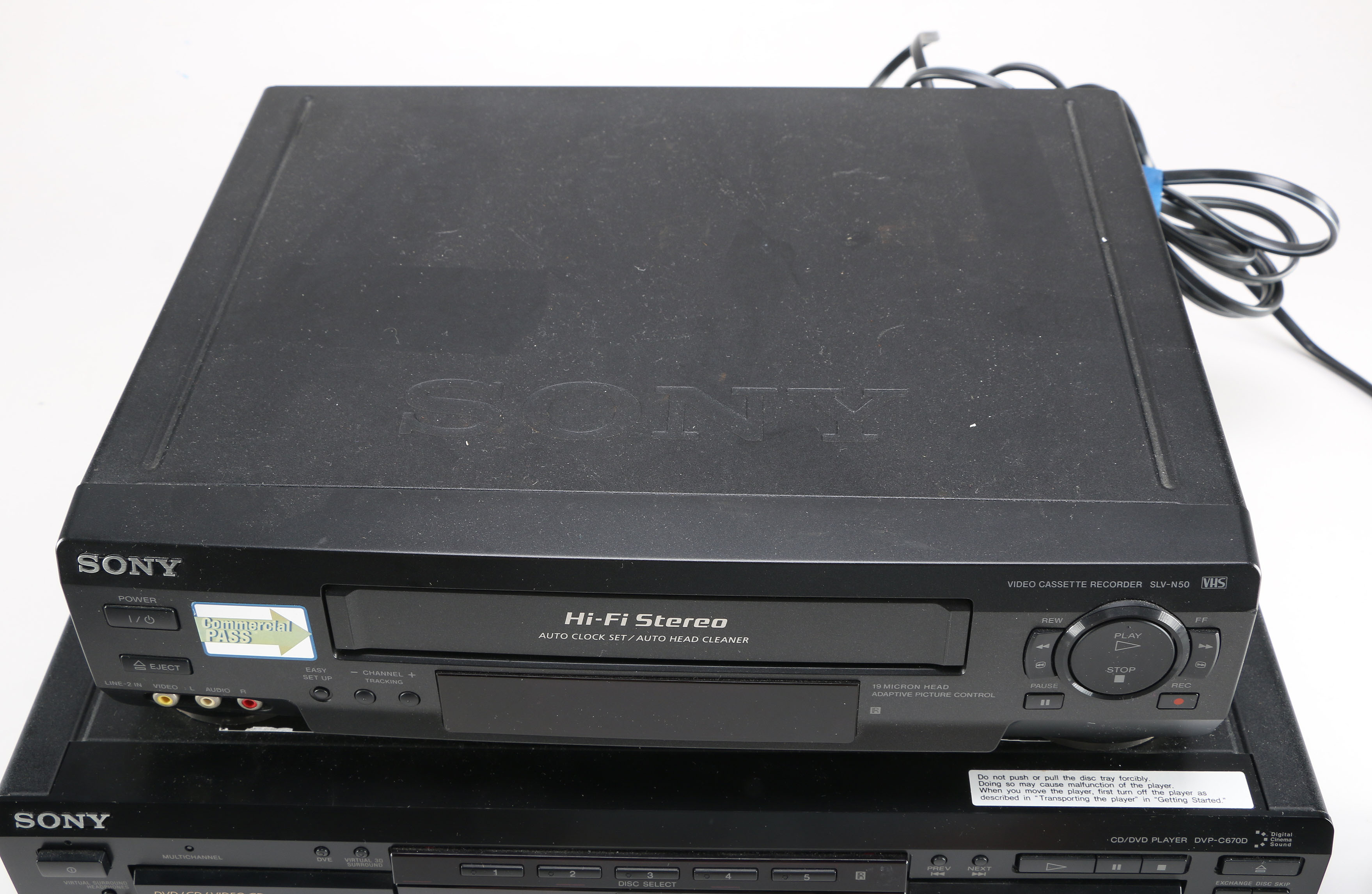 Sony DVD & VCR Set with Emerson Alarm Clock